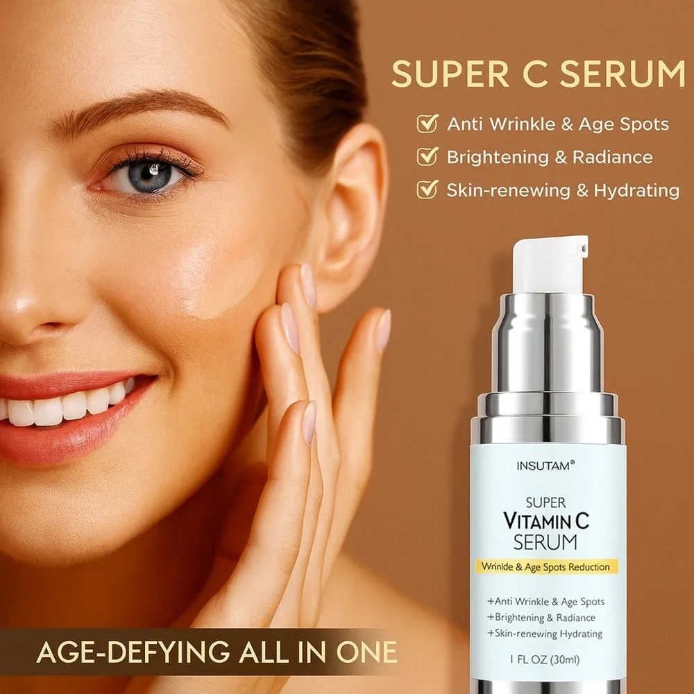 Insutam Super Vitamin C Serum 1 fl oz Antiwrinkle Skin Renewing Skin Brightening